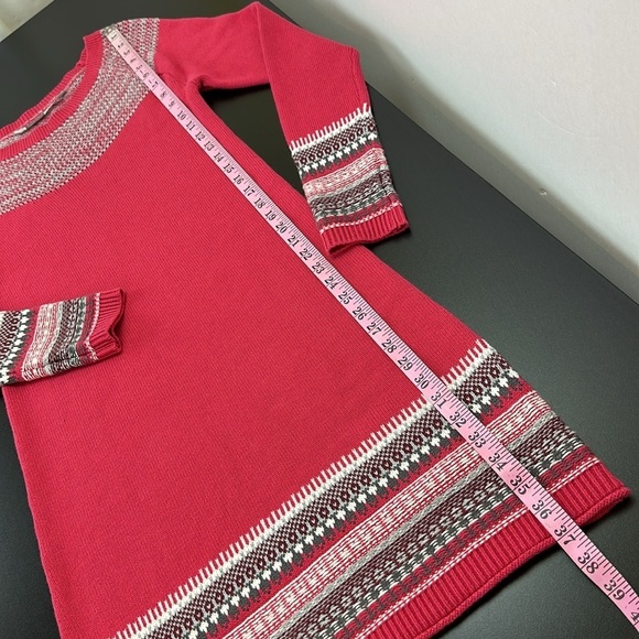 Athleta Pink Fair Isle Knit Sweater Dress Small Soft Cozy Rustic Lodge Winter - Picture 10 of 13